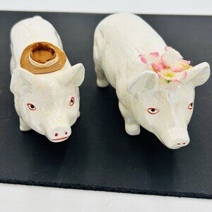 Collector's Edition Series 2000 Male & Female Pig Figurines Used Condition